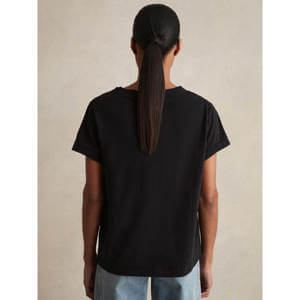 REISS Luna Brushed-Cotton V-Neck T-Shirt